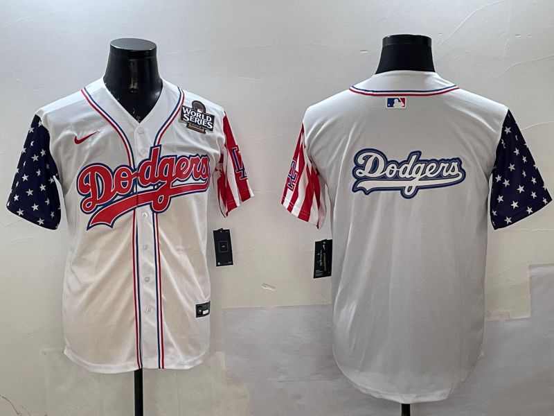 Men Los Angeles Dodgers Blank White a generation of national flags Joint name 2025 Nike MLB Jersey style 15->los angeles dodgers->MLB Jersey
